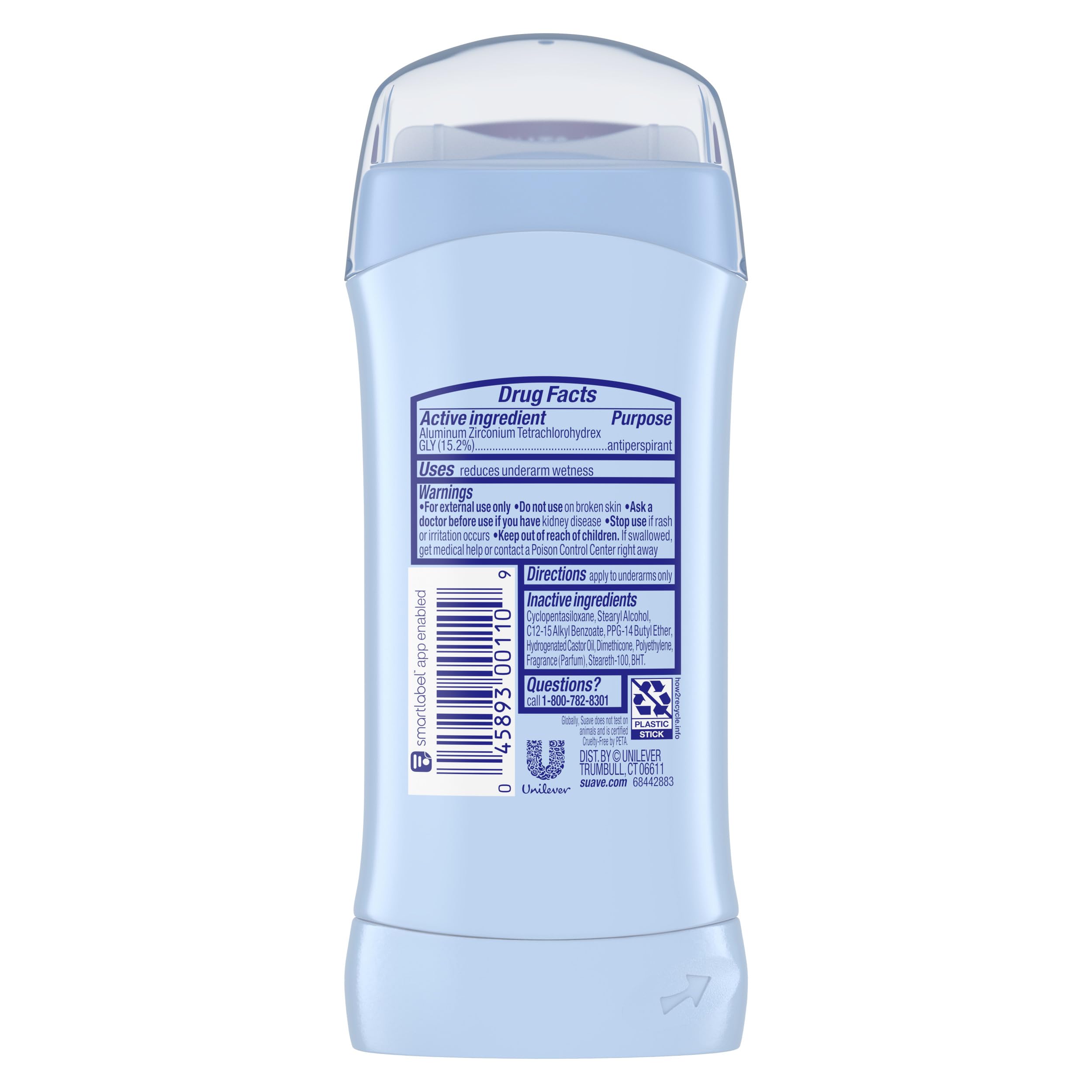 Suave Deodorant 2.6 Ounce 24Hr Sweet Pea & Violet Invis. Solid (76ml) (3 Pack)